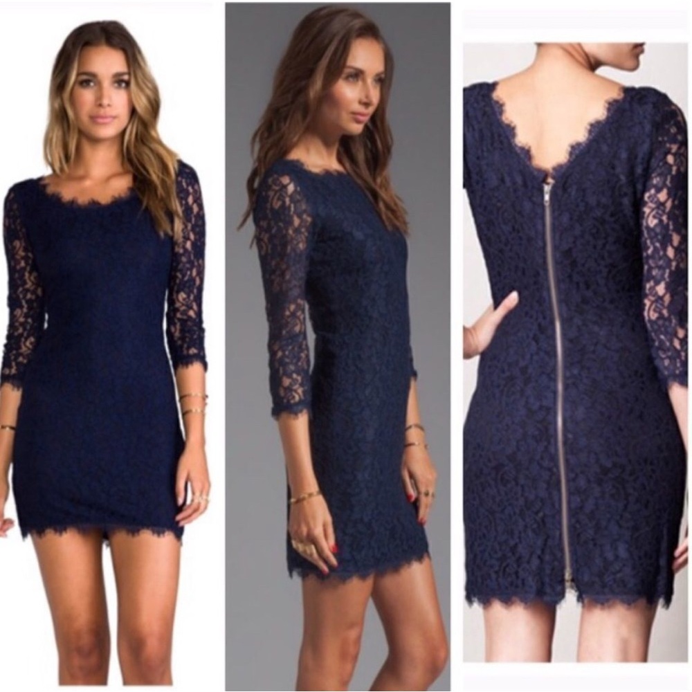 Diane Von Furstenberg navy lace Dress